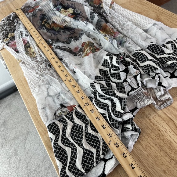 Kamana Cardigan Size S Floral Mixed Media Artsy Boho Fairy Lagenlook Open Duster - Picture 11 of 12